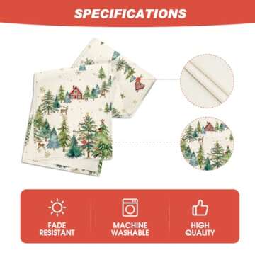 Artoid Mode Xmas Trees Silhouette Christmas Table Runner, Seasonal Winter Kitchen Dining Table Decoration for Home Party Decor 13x72 Inch