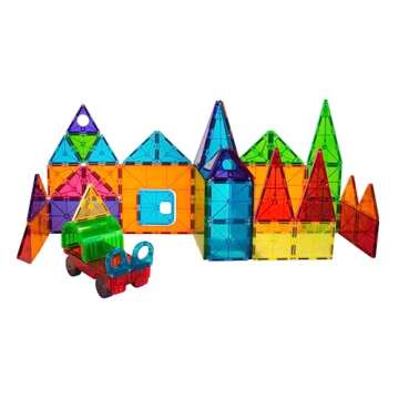 Magna-Tiles 48-Piece Solid Colors Deluxe Set, The Original, Award-Winning Magnetic Building Tiles for Kids, Creativity and Educational Building Toys for Children, STEM Approved