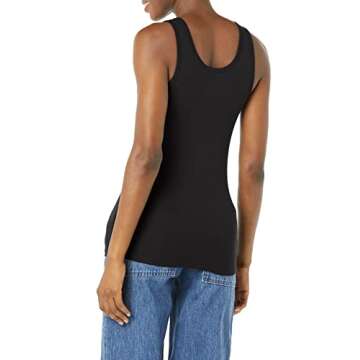 Amazon Essentials Women's Slim-Fit Tank, Pack of 2, Black/White, Medium