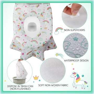 0 Unicorn Potty Seat Covers - Travel-Ready & Waterproof 🌟