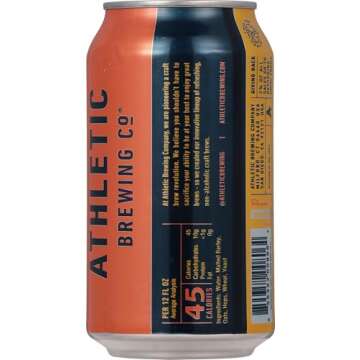 Athletic Brewing Company Craft Non-Alcoholic Beer - 6-Pack Cerveza Atletica and 6-Pack Upside Dawn - Low-Calorie, Award Winning - All Natural Ingredients For A Great Tasting Drink - 12 Fl Oz Cans