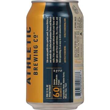 Athletic Brewing Company Craft Non-Alcoholic Beer - 6-Pack Cerveza Atletica and 6-Pack Upside Dawn - Low-Calorie, Award Winning - All Natural Ingredients For A Great Tasting Drink - 12 Fl Oz Cans