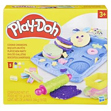 Play-Doh Kitchen Creations Cookie Creations Playset, Kids Arts & Crafts Set, Preschool Play Food Toys, for Girls & Boys, Ages 3+ (Amazon Exclusive)