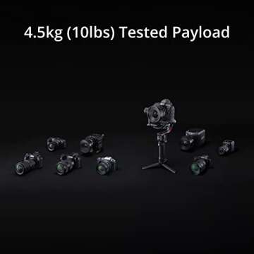 DJI RS 2 Combo - 3-Axis Gimbal Stabilizer for DSLR and Mirrorless Cameras, Nikon, Sony, Panasonic, Canon, Fuji, 10lbs Tested Payload, 1.4” Full-Color Touchscreen, Carbon Fiber Construction, Black