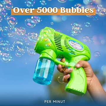 JOYIN 2 Kids Bubble Gun with 2 Bottles Bubble Refill Solution, Bubble Guns Kids 4-8, Bubble Machine Gun for Toddlers 1-3, Bubble Gun Blaster Party Favors, Summer Toy, Outdoors, Easter, Birthday Gift