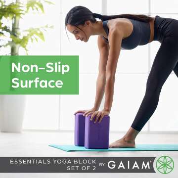 Gaiam Essentials Yoga Block (Set Of 2) – Supportive, Soft Non-Slip Foam Surface For Yoga, Pilates, Meditation