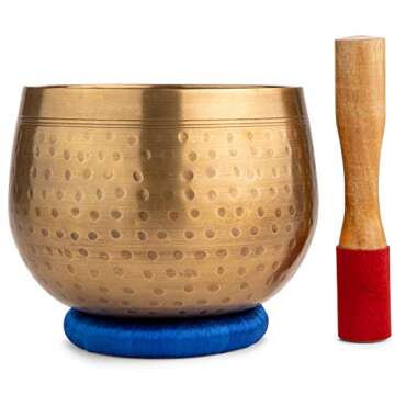 Meditative Himalayan Singing Bowl with Mallet and Cushion ​-Tibetan Sound Bowls for Energy Healing, Mindfulness, Grounding, Sleep - Exquisite Feng Shui Meditation Bowls ​