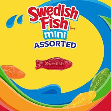 SWEDISH FISH Mini Assorted Soft & Chewy Candy, Family Size, 1.9 lb