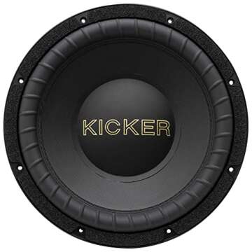 Kicker 50GOLD124 - Kicker 50th Anniversary 12" Comp Gold Subwoofer, Dual Voice Coil, 4-Ohm, 500-Watt RMS