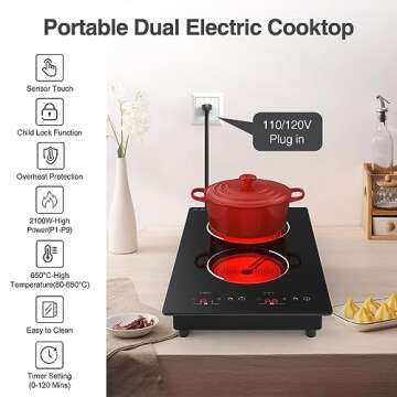 VBGK 12 Inch Electric Cooktop with 2 Burners