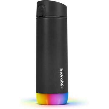 Hidrate Spark PRO Smart Water Bottle, Tracks Water Intake & Glows to Remind You to Stay Hydrated - Chug Lid