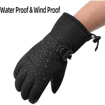 Ski Gloves, Warmest Waterproof and Breathable Snow Gloves for Cold Weather, Fits Both Men & Women,for Parent Child Outdoor