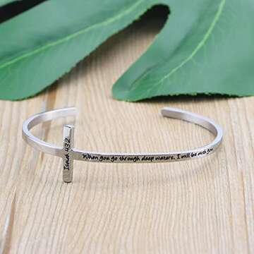 Faith-Inspired Cross Bracelet for Women with Bible Verse