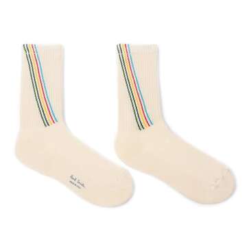 PS Paul Smith Men's Ford Sport Socks, White, One Size