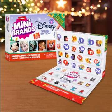 Disney Advent Calendar 2024 by ZURU Mini Brands Limited Edition Advent Calendar, 24 Days of Suprises, Mini Figures, Fun Christmas Toys for Kids, Best Gift for Girls and Boys Ages 3+