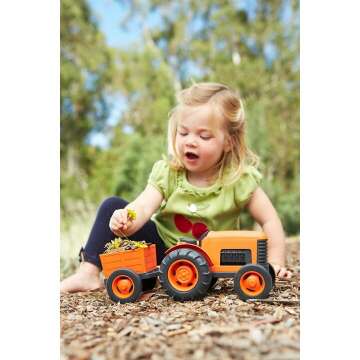 Green Toys Orange Tractor Vehicle - Eco-Friendly Fun