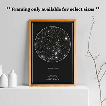 West Clay Company Personalized Star Constellation Map | Unframed - Multiple Sizes | Minimal Star Chart for Home | Gifts for Women, Men, Valentine’s Day | Night Sky Custom Poster