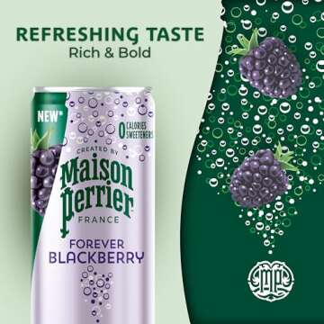 Maison Perrier Blackberry Sparkling Water - 24 Cans of Refreshment