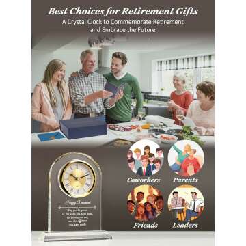 Elegant Retirement Crystal Clock & Plaque Gift