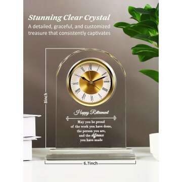 Elegant Retirement Crystal Clock & Plaque Gift