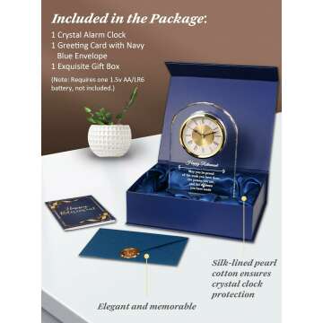 Elegant Retirement Crystal Clock & Plaque Gift