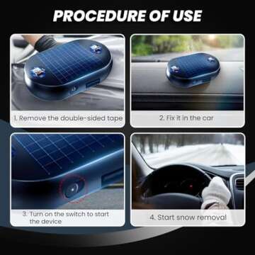 4pcs AntiFreeze Electromagnetic Car Snow Removal Device, Solar Electromagnetic Car Snow Removal Device, Portable Car Defroster, Fast and Efficient Vehicle Microwave Deicing Instrument for Ice Scraping