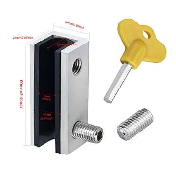 Window Locks, 4 Sets Sliding Security Window Lock with Key for Vertical & Horizontal Sliding Windows & Sliding Doors, Adjustable Window Locks Security Window Stoppers for Patio Bedroom Home and Office