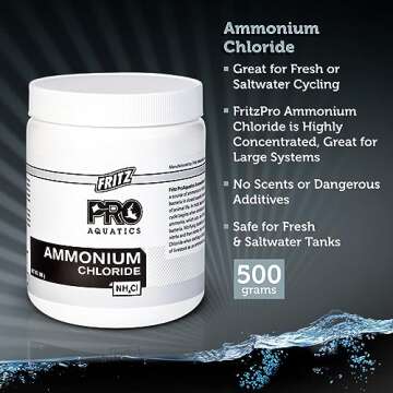 Fritz Pro Aquatics Pure Ammonium Chloride for Fishless Cycling and a Safe Tank Environment (500-Gram)