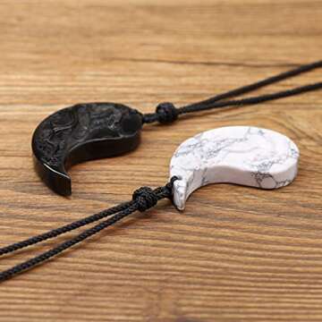 Yin Yang Obsidian Howlite Couples Necklaces - COAI