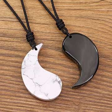 Yin Yang Obsidian Howlite Couples Necklaces - COAI