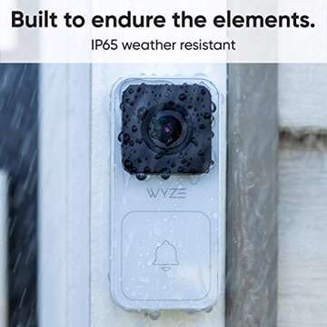 WYZE Video Doorbell with Chime (Horizontal Wedge Included), 1080p HD Video, 3:4 Aspect Ratio: 3:4 Head-to-Toe View, 2-Way Audio, Night Vision, Hardwired, Works with Alexa & Google Assistant