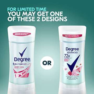 Degree MotionSense Antiperspirant Deodorant for Women Berry & Peony 2.6 oz, Pack of 12