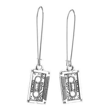 Sabai NYC Nerdtastic Eighties Mix Tape Charm Dangle Earrings on Stainless Steel Ear Wires (Mix Tape)