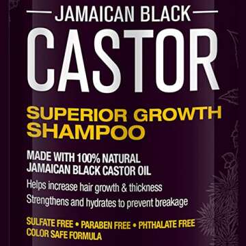 Hair Chemist Superior Growth Jamaican Black Castor Shampoo 33.8 oz. - Sulfate Free Shampoo made with Natural Ingredients