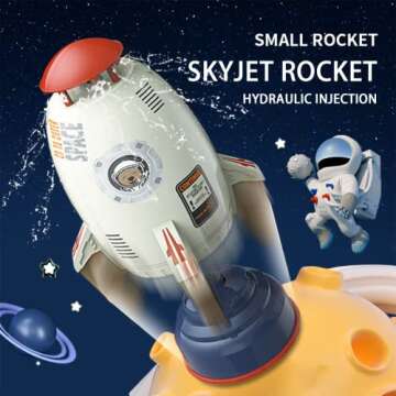 Flexyony Rocket Sprinklers Toys Water Splash Rocket Outdoor Water Play for Kids Rocket Sprinklers Toy Water Blaster Rockets Summer Garden Lawns Water Toys Spray for Kids 3 Years and Up (Gray)