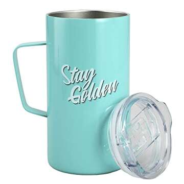 Bioworld Golden Girls TV Sitcom Stay Golden 24 Oz. Travel Stainless Steel Mug