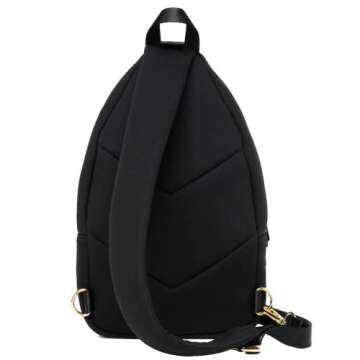 Sarah Wells Allie Sling Bag - Neoprene - Machine Washable - Insulated - Hands-Free Pumping (Black)