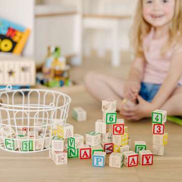 ABC 123 Wooden Blocks for Toddlers - Engaging