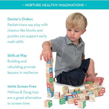 ABC 123 Wooden Blocks for Toddlers - Engaging