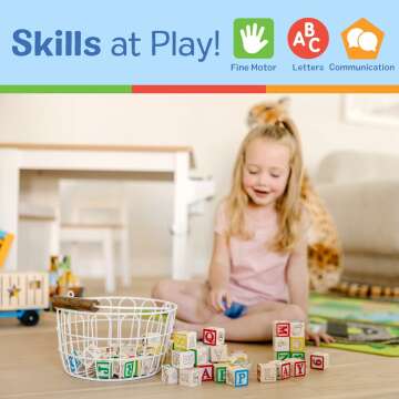 ABC 123 Wooden Blocks for Toddlers - Engaging