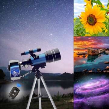 ToyerBee Telescope for Adults & Kids, 70mm Aperture (15X-150X) Portable Refractor Telescopes for Astronomy Beginners, 300mm Professional Travel Telescope with A Phone Adapter& A Wireless Remote