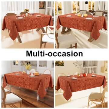 Smiry Thanksgiving Tablecloth 52x52 in Terracotta