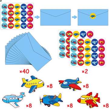 123 Pcs Valentines Day Cards Kit for Kids and Mailbox for Classroom Exchange, Valentines Airplane Party Favors with Envelopes Stickers Fun Activities Decorations for Child Teacher Classroom