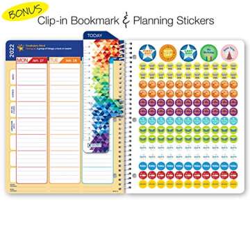 Global Datebooks Dated Elementary Student Planner for Academic Year 2021-2022 (Matrix Style - 8.5"x11" - Comic) - Includes Ruler/Bookmark and Planning Stickers