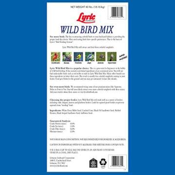 Lyric Wild Bird Mix Bird Seed, Bird Food for Outside Feeders, 40 lb. Bag