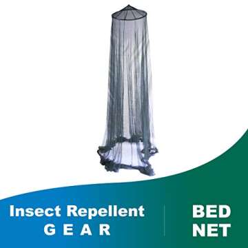 Atwater Carey Double Circular Bed Mosquito Net Treated with Insect Shield Permethrin Bug Repellent, Green Bed Net, One Size