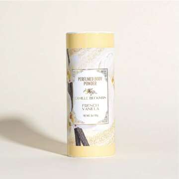 French Vanilla Scented Talc-Free Body Powder, Perfumed Dusting Powder, Camille Beckman 3 Ounce