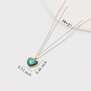 Charming Gold Heart Abalone Shell Necklace for Her