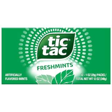 Tic Tac Freshmint Breath Mints, Bulk 12 Pack, On-The-Go Refreshment, 1 oz Each