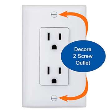 6-Pack Safety Innovations Self-closing (2 Screw) Decora Outlet Covers- An Alternative To Wall Socket Plugs for Child Proofing Outlets (White)